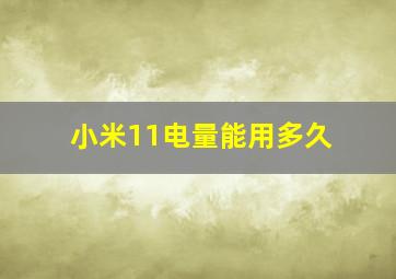 小米11电量能用多久