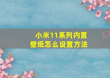 小米11系列内置壁纸怎么设置方法