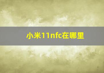 小米11nfc在哪里