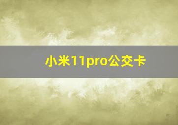 小米11pro公交卡