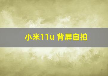 小米11u 背屏自拍