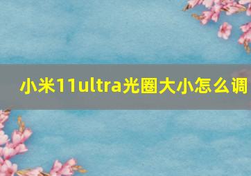 小米11ultra光圈大小怎么调