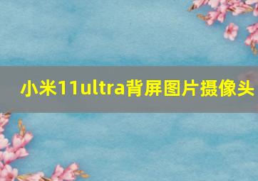 小米11ultra背屏图片摄像头