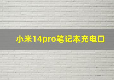 小米14pro笔记本充电口