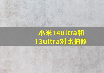 小米14ultra和13ultra对比拍照