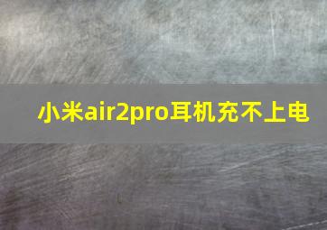 小米air2pro耳机充不上电