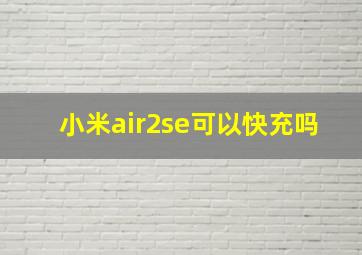 小米air2se可以快充吗