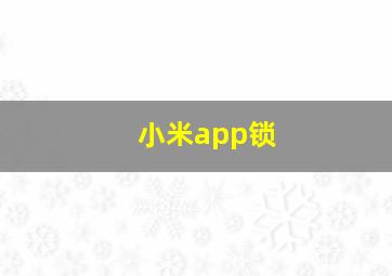 小米app锁