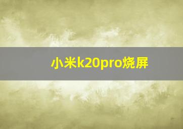 小米k20pro烧屏