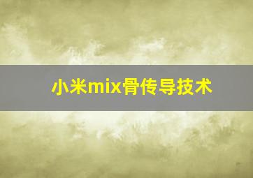 小米mix骨传导技术