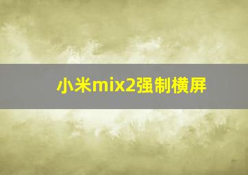 小米mix2强制横屏