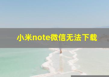 小米note微信无法下载