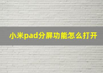 小米pad分屏功能怎么打开