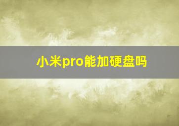 小米pro能加硬盘吗