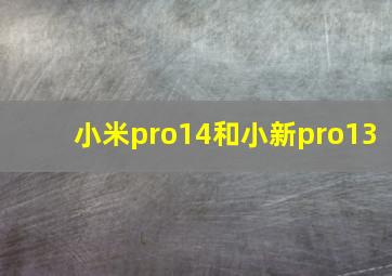 小米pro14和小新pro13