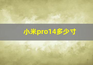 小米pro14多少寸