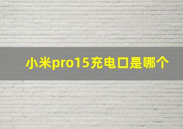 小米pro15充电口是哪个