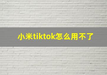 小米tiktok怎么用不了