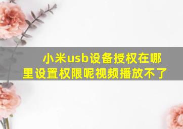 小米usb设备授权在哪里设置权限呢视频播放不了