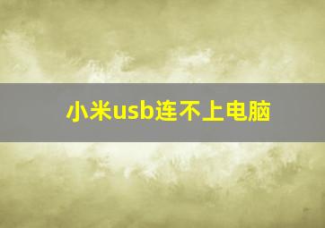 小米usb连不上电脑