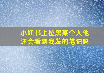 小红书上拉黑某个人他还会看到我发的笔记吗