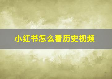 小红书怎么看历史视频