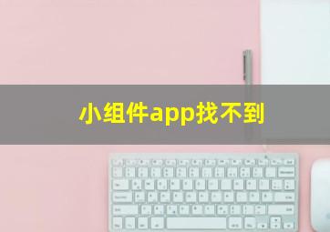 小组件app找不到