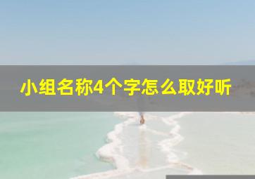 小组名称4个字怎么取好听