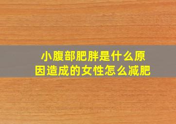 小腹部肥胖是什么原因造成的女性怎么减肥