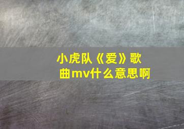 小虎队《爱》歌曲mv什么意思啊