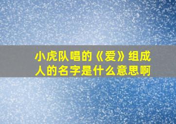 小虎队唱的《爱》组成人的名字是什么意思啊