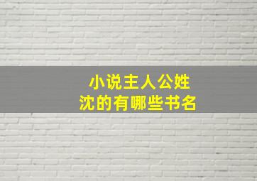 小说主人公姓沈的有哪些书名