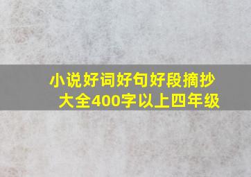 小说好词好句好段摘抄大全400字以上四年级