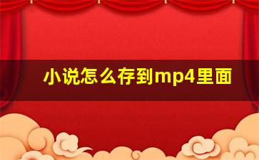 小说怎么存到mp4里面