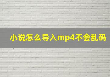 小说怎么导入mp4不会乱码