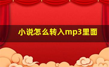 小说怎么转入mp3里面