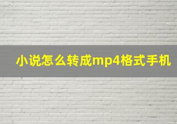 小说怎么转成mp4格式手机