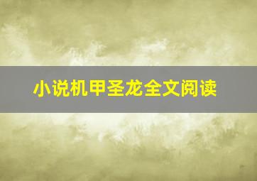 小说机甲圣龙全文阅读