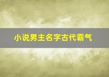 小说男主名字古代霸气