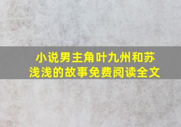 小说男主角叶九州和苏浅浅的故事免费阅读全文