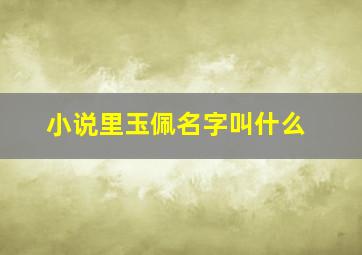 小说里玉佩名字叫什么