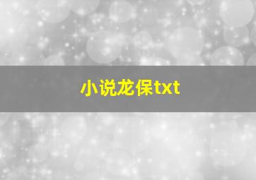 小说龙保txt