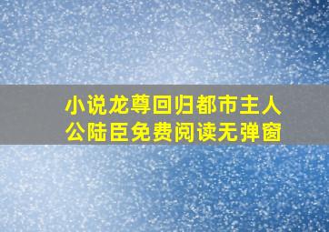 小说龙尊回归都市主人公陆臣免费阅读无弹窗