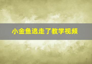 小金鱼逃走了教学视频