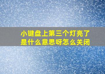 小键盘上第三个灯亮了是什么意思呀怎么关闭