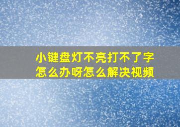 小键盘灯不亮打不了字怎么办呀怎么解决视频