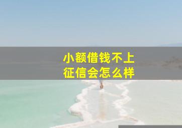 小额借钱不上征信会怎么样