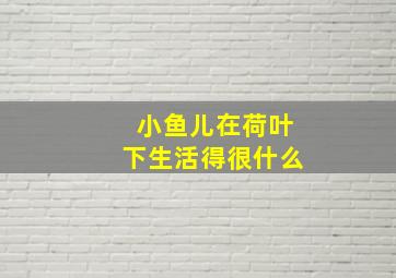 小鱼儿在荷叶下生活得很什么