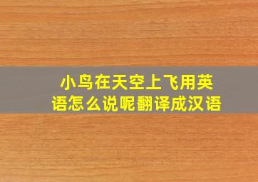 小鸟在天空上飞用英语怎么说呢翻译成汉语