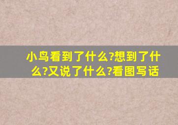 小鸟看到了什么?想到了什么?又说了什么?看图写话